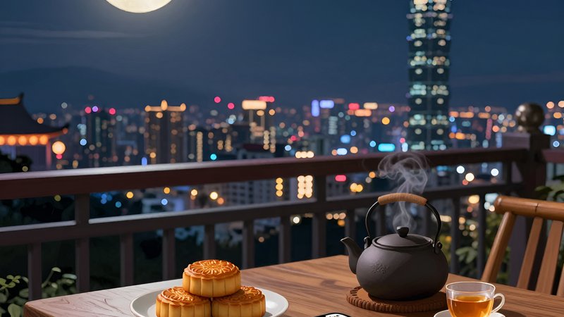 Mooncakes and a smartphone on a balcony for the September 2026 Taiwan Lottery Subscription Guide